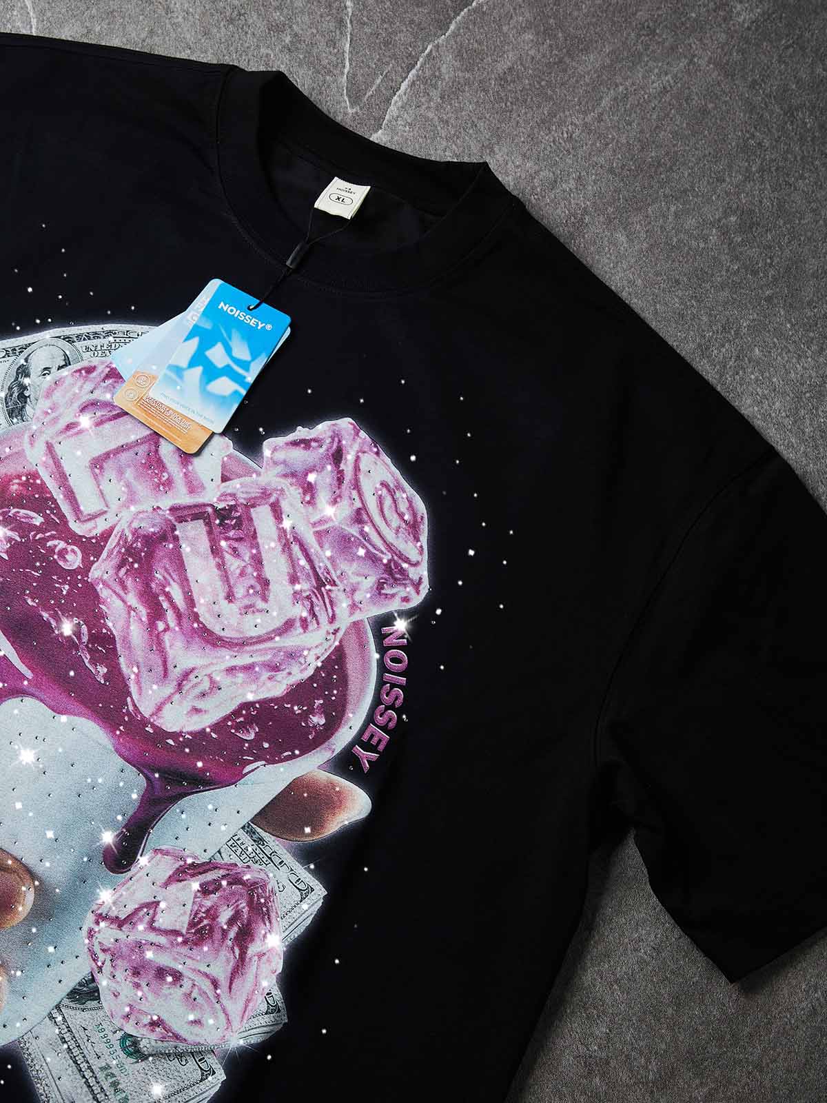 NOISSEY "Purple Lean" Graphic Tee - Heavyweight Boxy Black