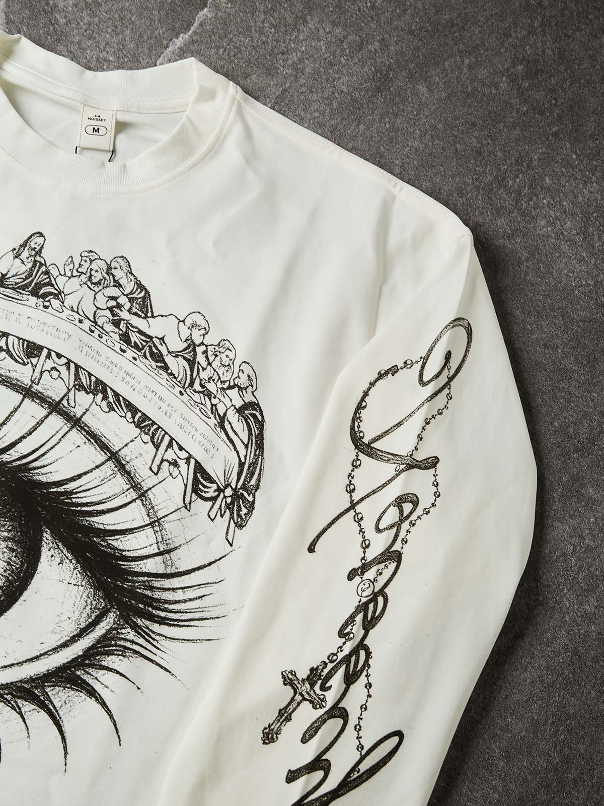 NOISSEY "The Last Supper" Eye Graphic Long Sleeve - Heavyweight White
