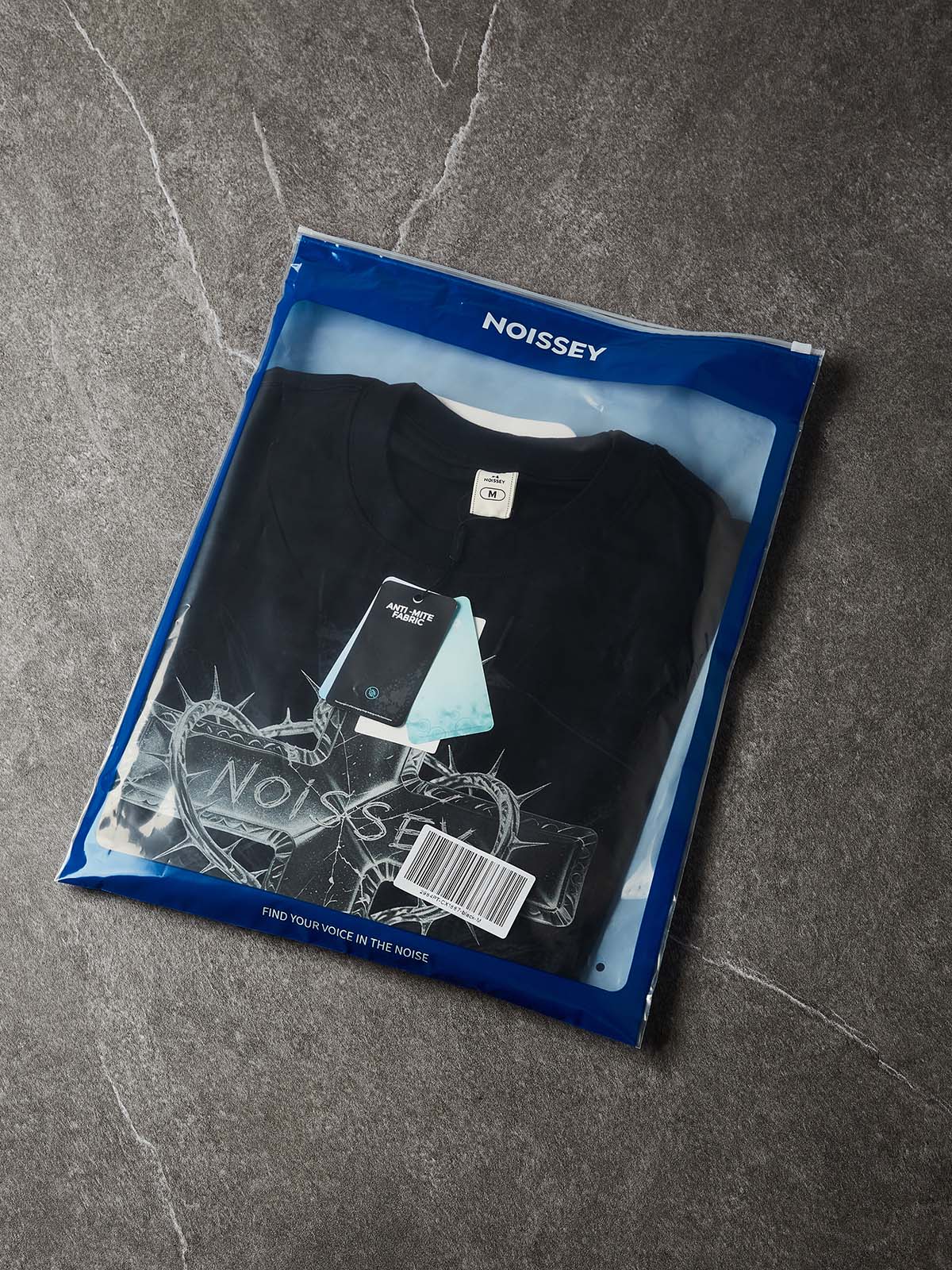 NOISSEY "Glass Cross" Heavyweight Long Sleeve - Cyber Gothic Black