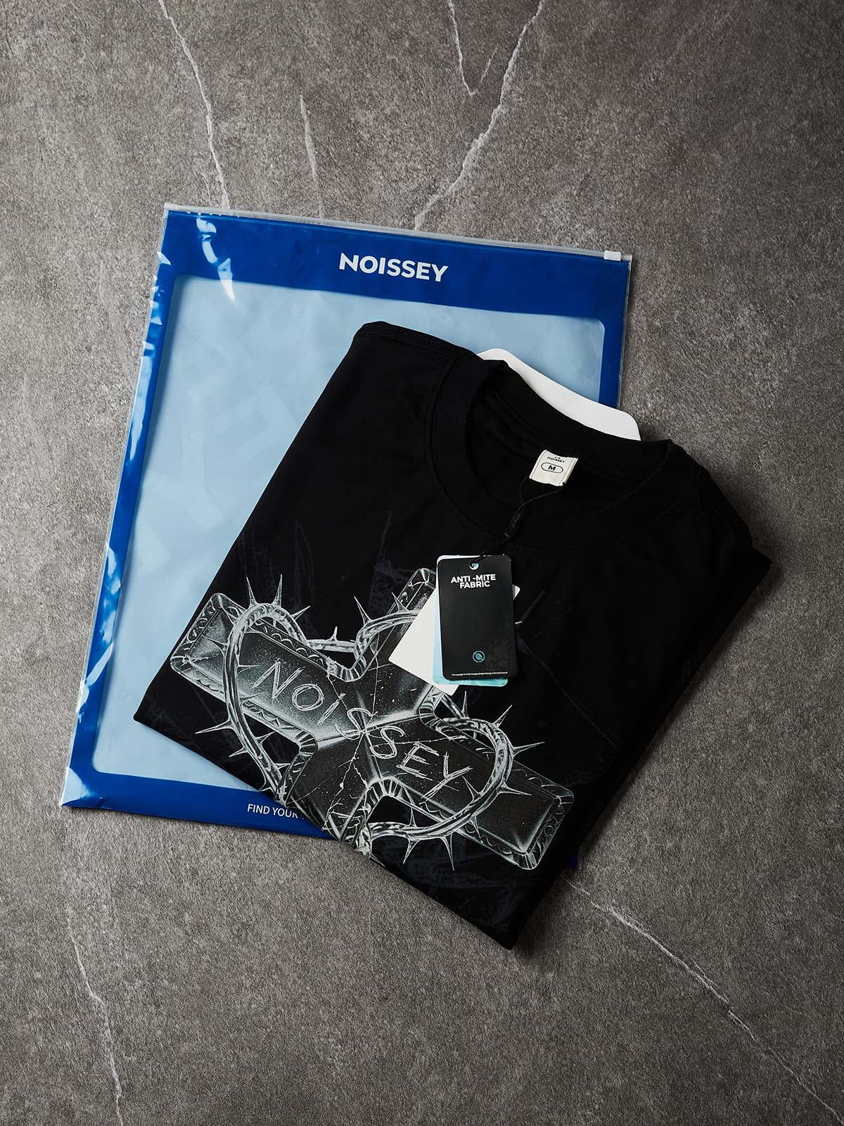 NOISSEY "Glass Cross" Heavyweight Long Sleeve - Cyber Gothic Black