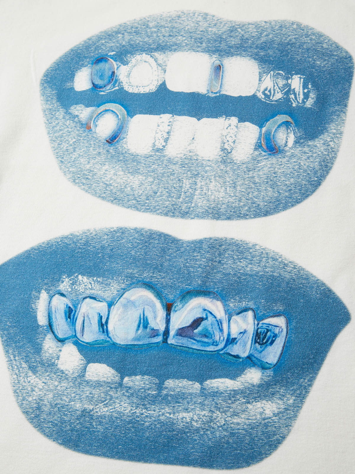 Retro Blue Lips Grills Print baby Tee