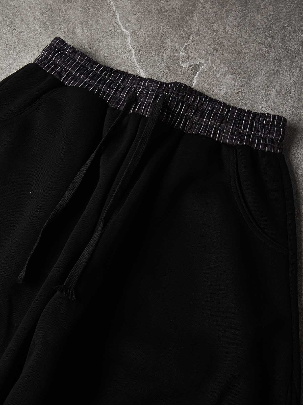 NOISSEY Layered Plaid Wide-Leg Long Pants