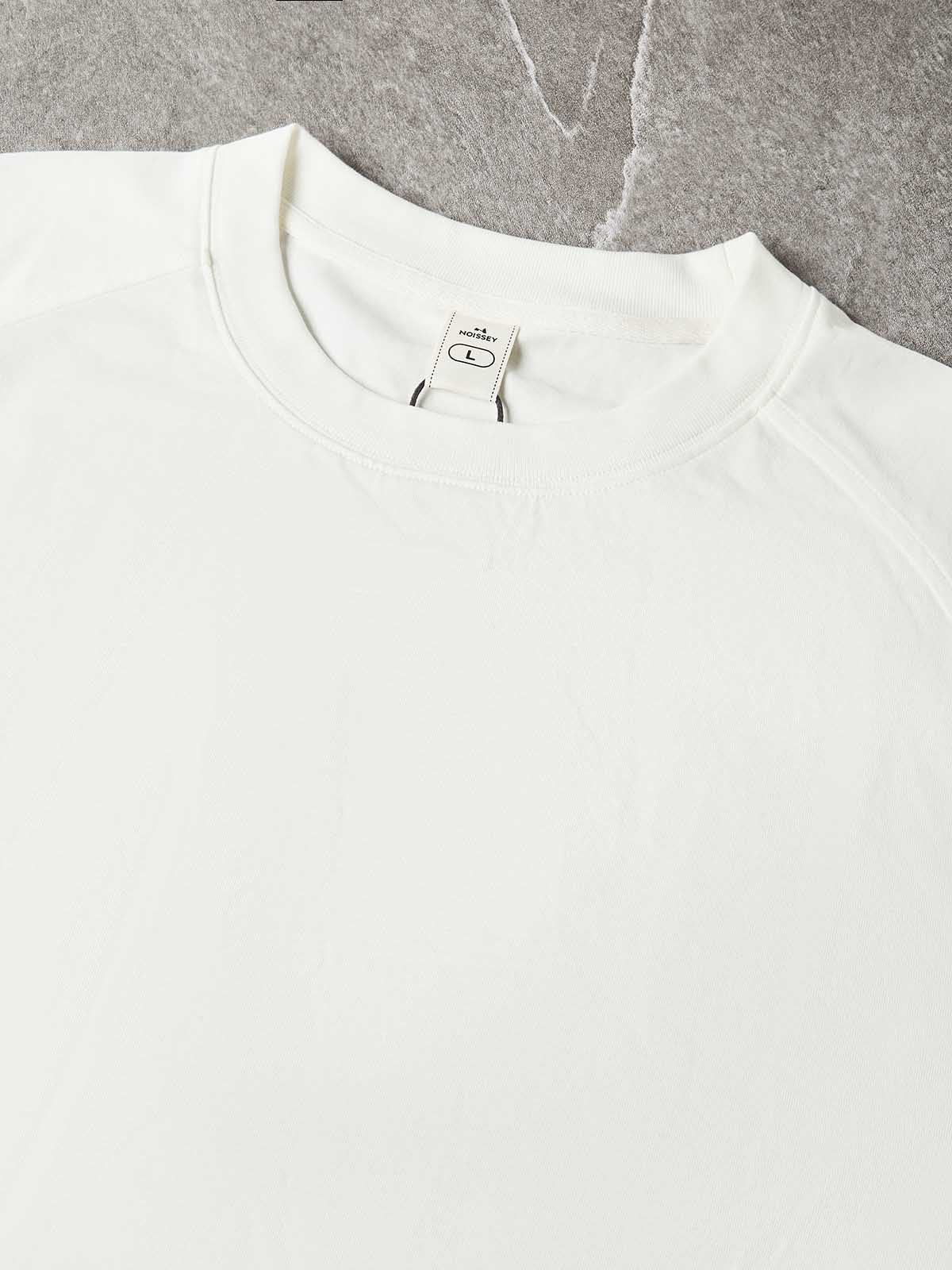 NOISSEY Vintage Ballpoint Engraving Virgin Mary & Angels Faux-Layer Long-Sleeve Tee - Pure White