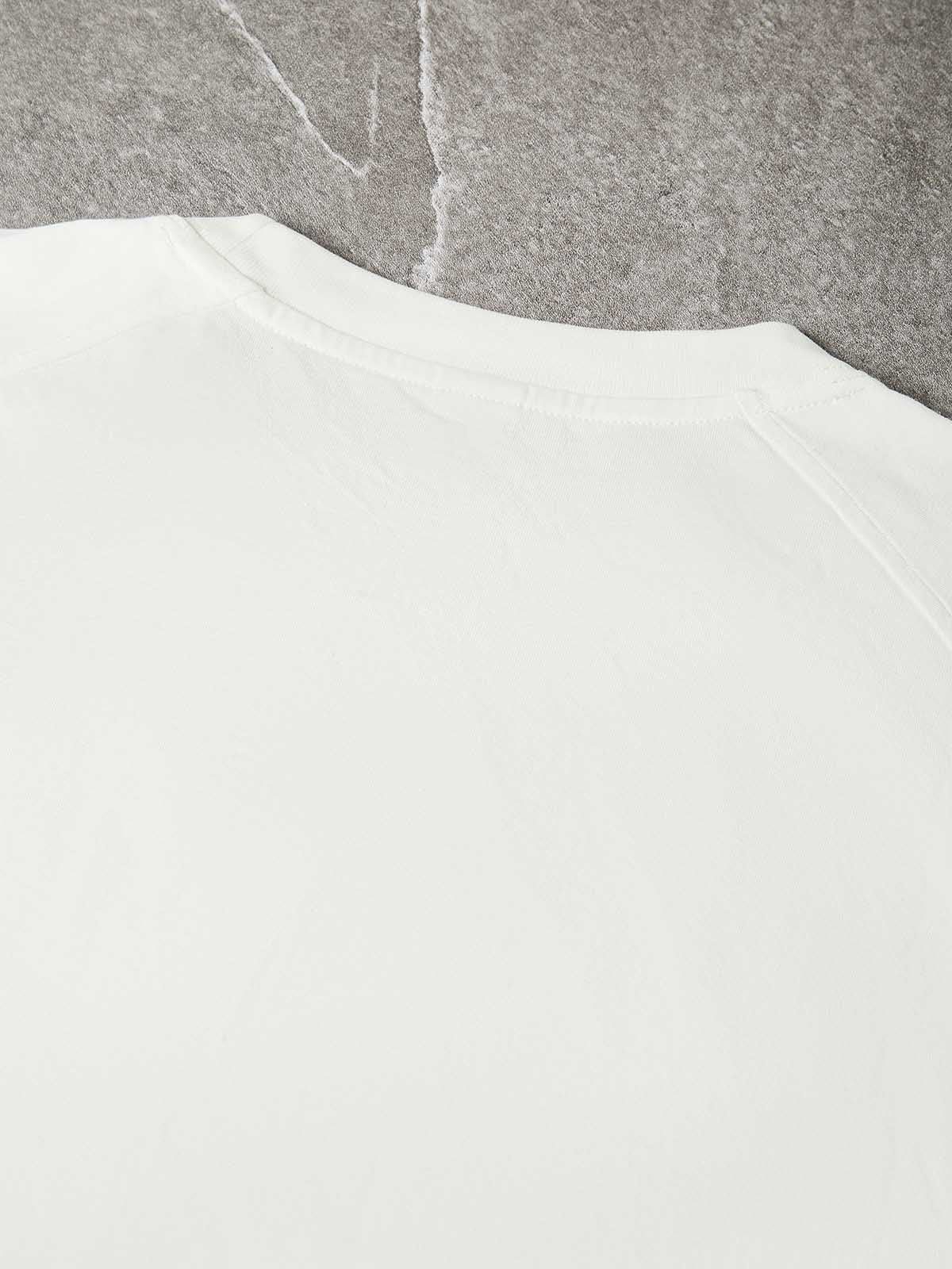 NOISSEY Monochrome Art Nail & High Heels Faux Layer Long Sleeve T-Shirt - Pure White