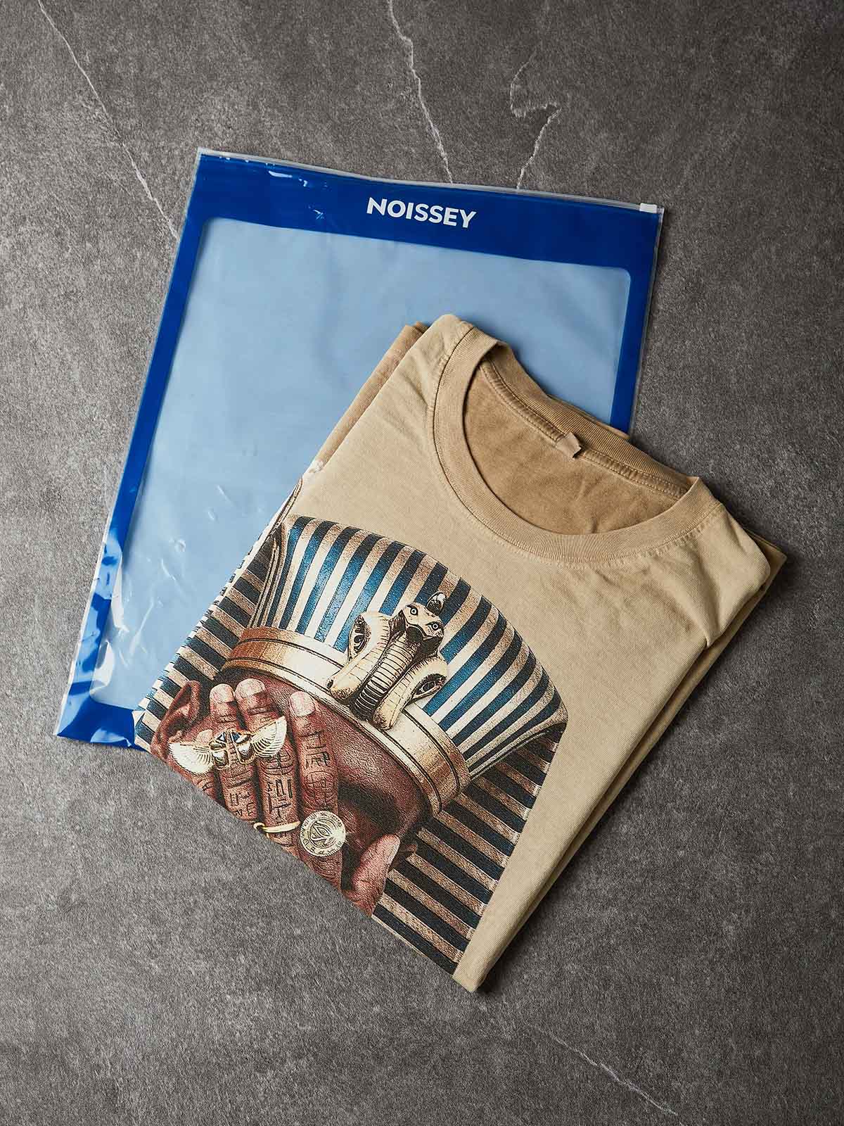 NOISSEY "Pharaoh's Legacy" King Tutankhamun Golden Ankh Eye of Horus Oversized Tee