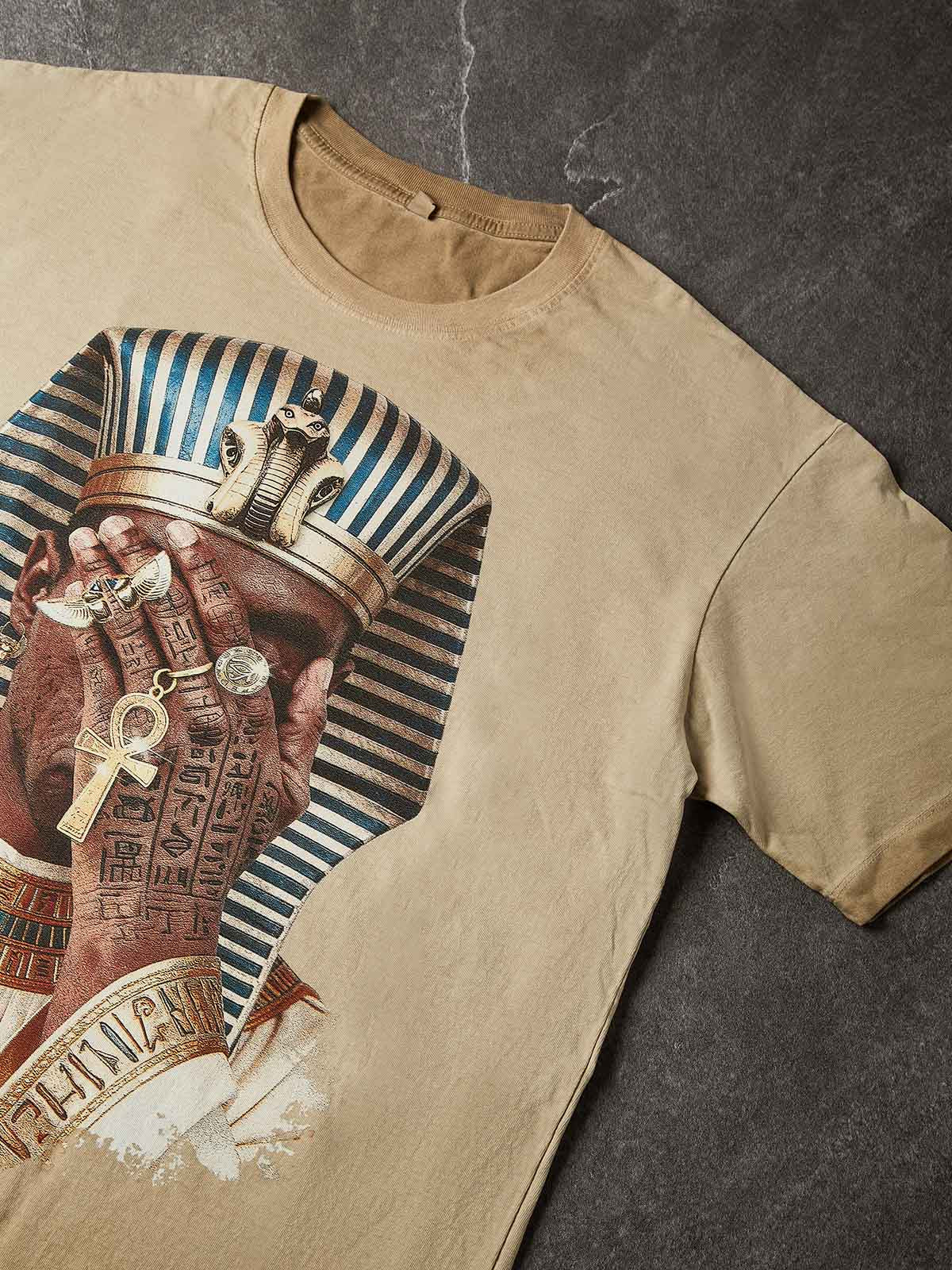 NOISSEY "Pharaoh's Legacy" King Tutankhamun Golden Ankh Eye of Horus Oversized Tee