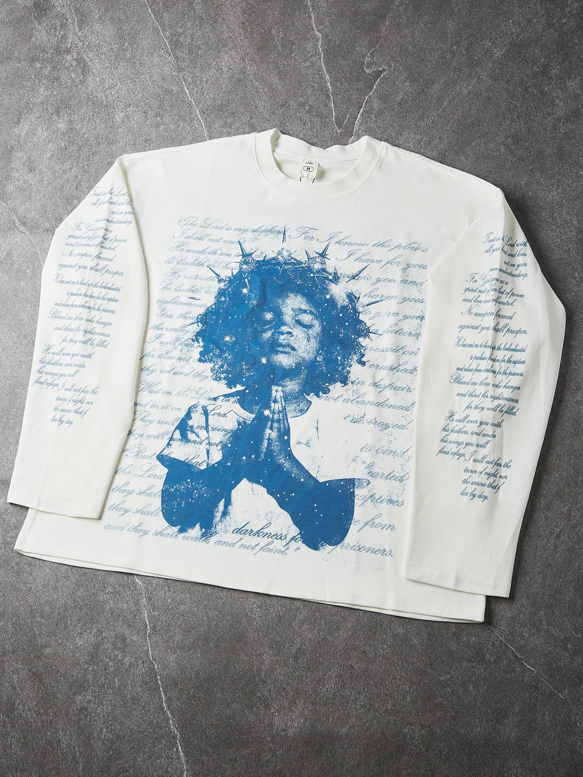 NOISSEY "THORNY COVENANT" BIBLICAL SCRIPTURE LONG-SLEEVE SWEATSHIRT
