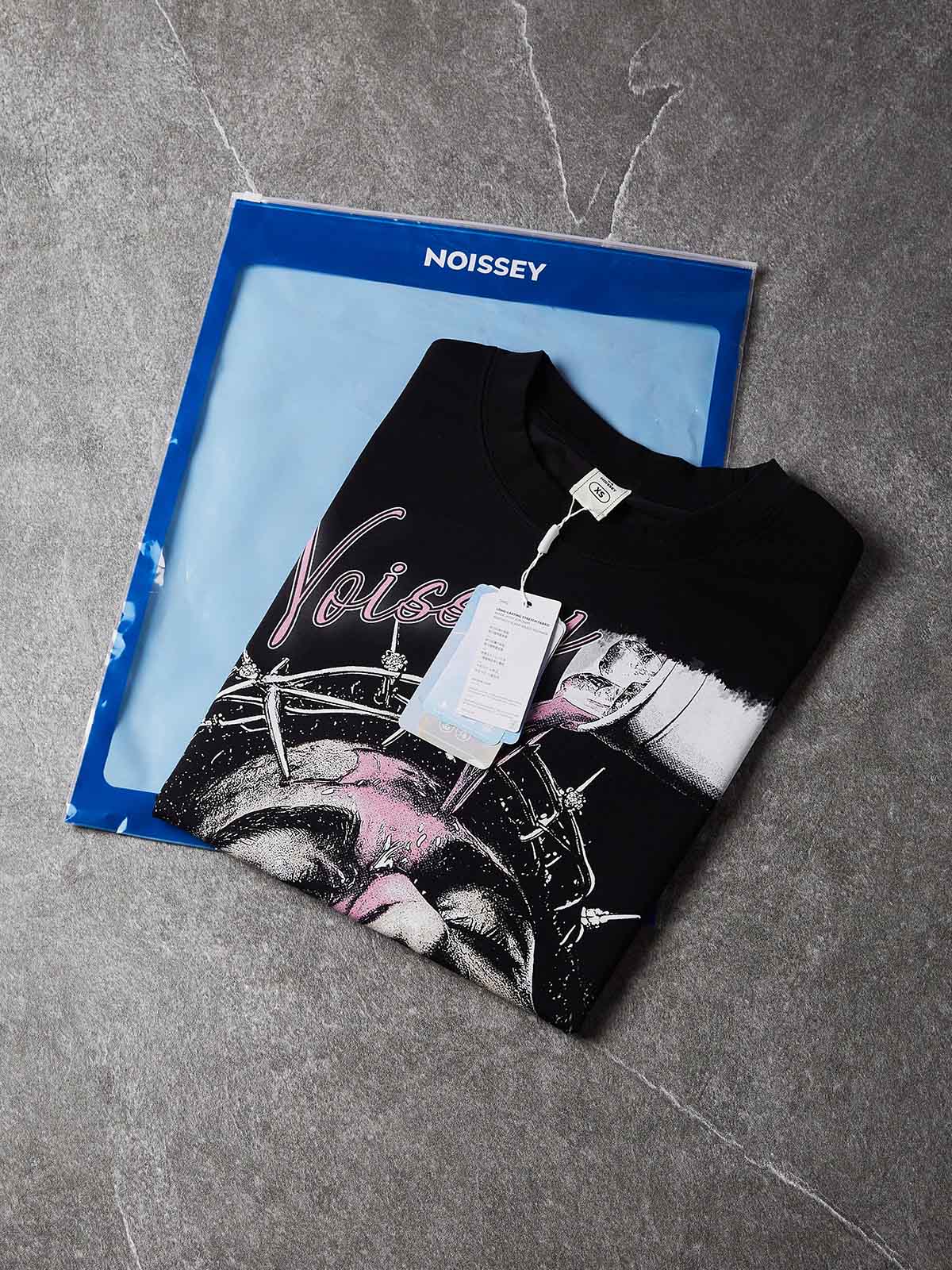 NOISSEY "God Chose Me" Crown of Thorns &amp; Purple Liquid Graphic Boxy Oversized T-Shirt