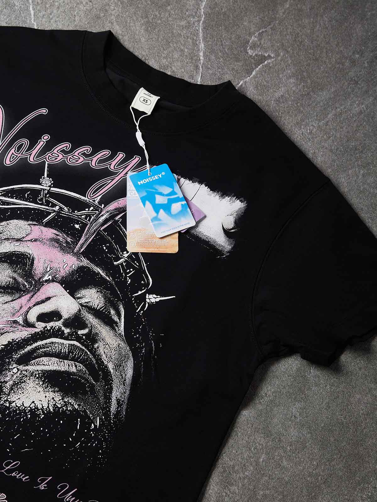 NOISSEY "God Chose Me" Crown of Thorns &amp; Purple Liquid Graphic Boxy Oversized T-Shirt