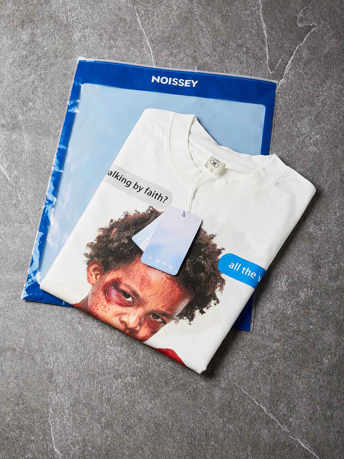 NOISSEY "Walking by Faith" Boxer Child Oil Painting Graphic Heavyweight Tee - Studio White