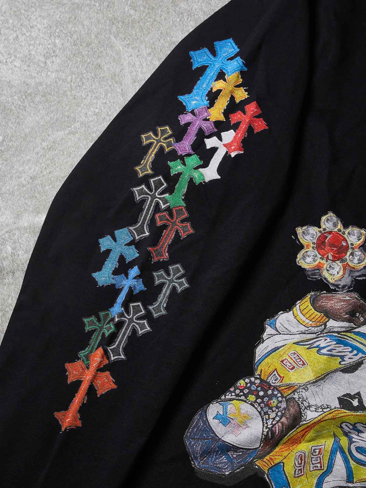 NOISSEY Hip-Hop Trucker Hat &amp; Gem Cross Graphic Long Sleeve Sweatshirt - Two Colors