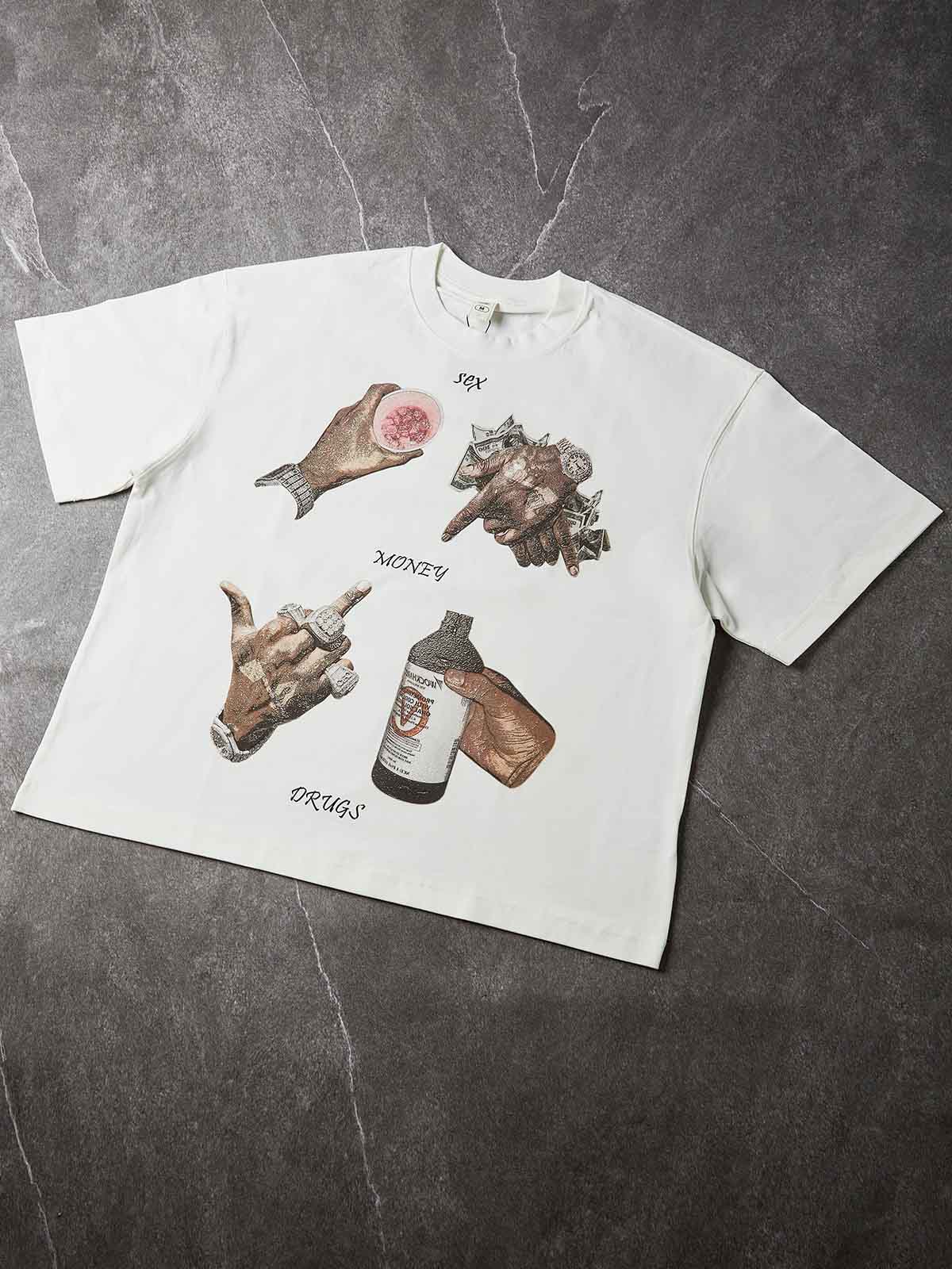 NOISSEY Gesture & Slogan Boxy Oversized T-Shirt - Classic Black