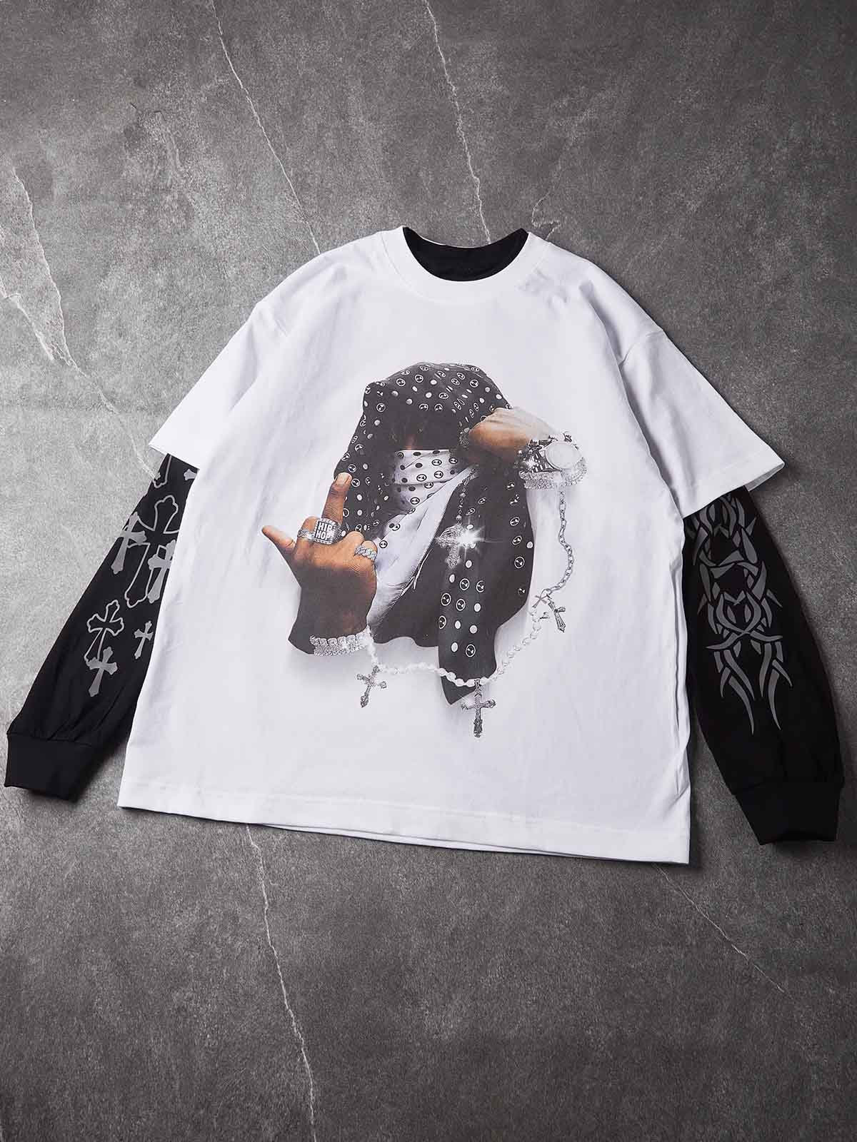 Headscarf Art, Glowing Arm Material, Genuine Two-Piece Print Long Sleeve