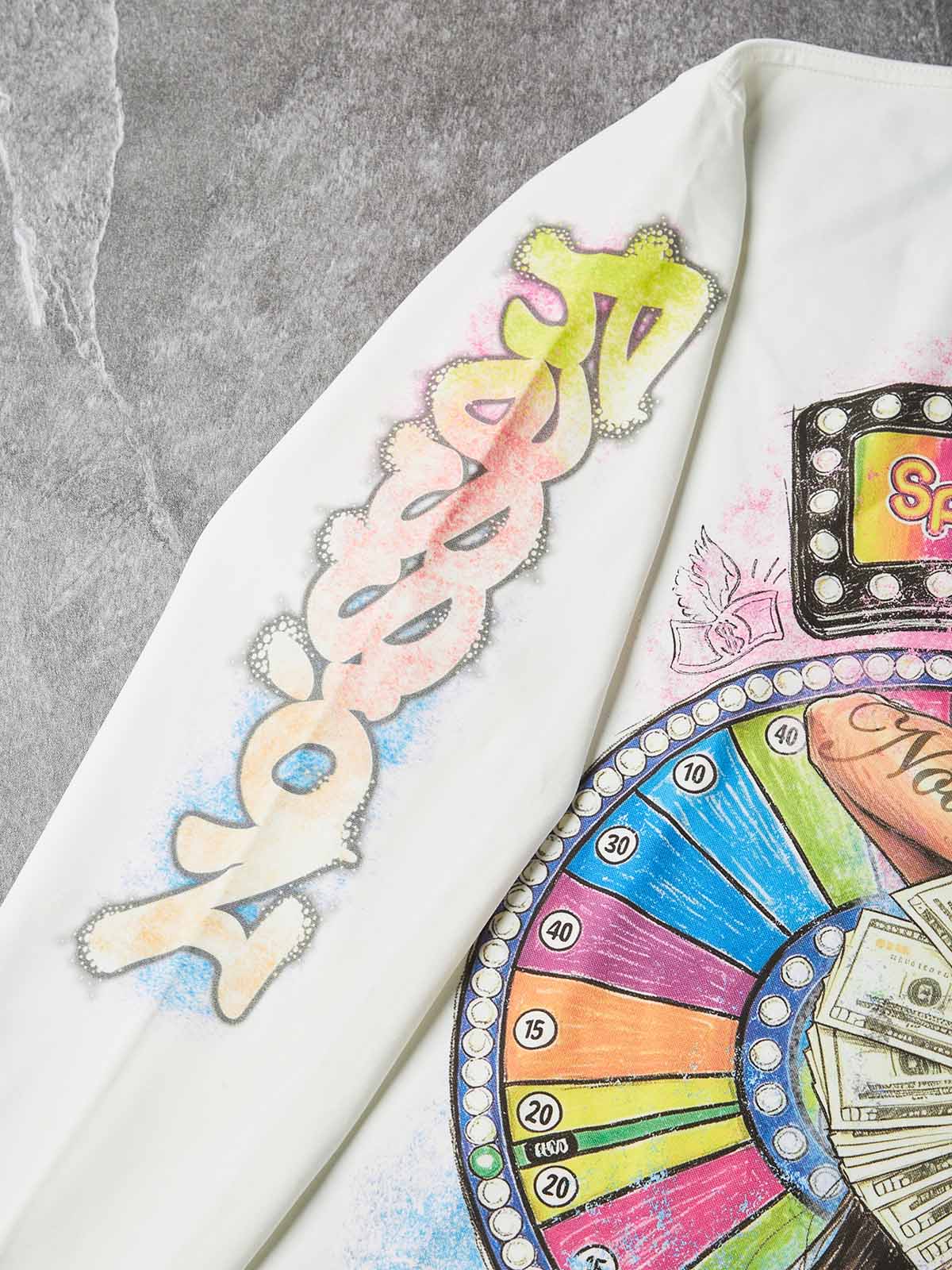 NOISSEY Langarm-Sweatshirt mit Glücksrad und Frauenporträt mit Dollar-Motiv – zwei Farben