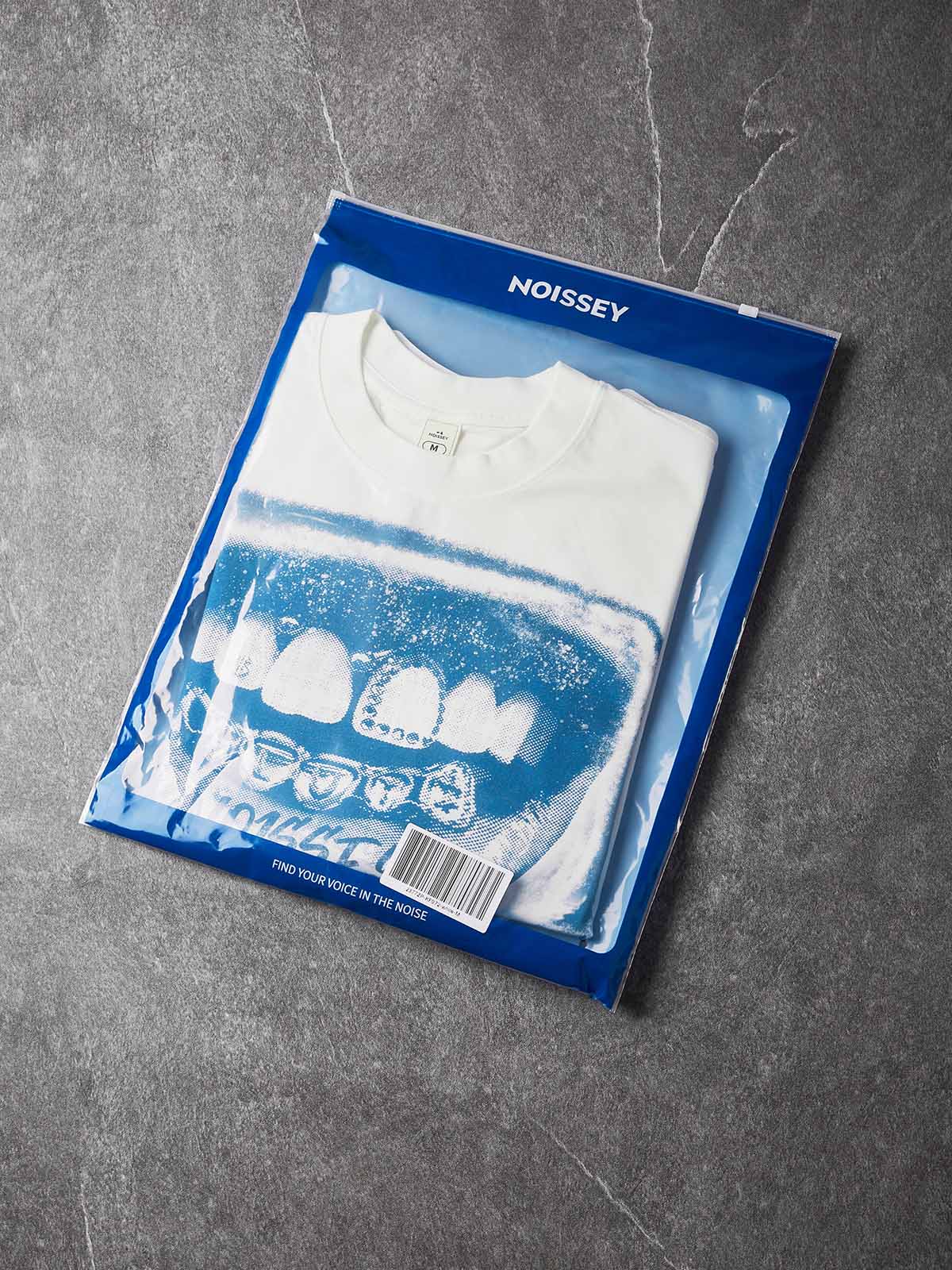 NOISSEY Blue Screen & Diamond Grillz Lips Boxy T-Shirt