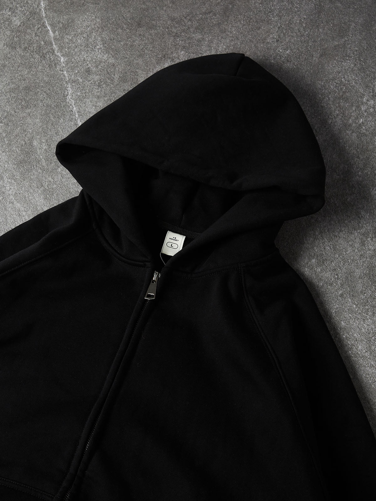 NOISSEY Colorful Graffiti Flower & Dreamer Portrait Full-Zip Hoodie - Classic Black / Pure White