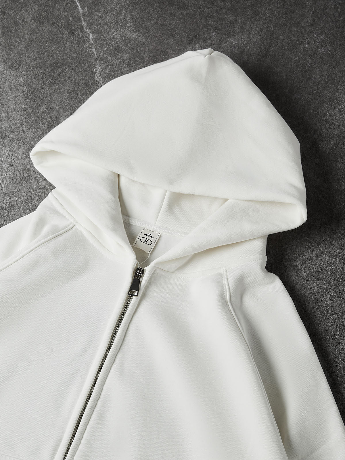 NOISSEY Colorful Graffiti Flower & Dreamer Portrait Full-Zip Hoodie - Classic Black / Pure White
