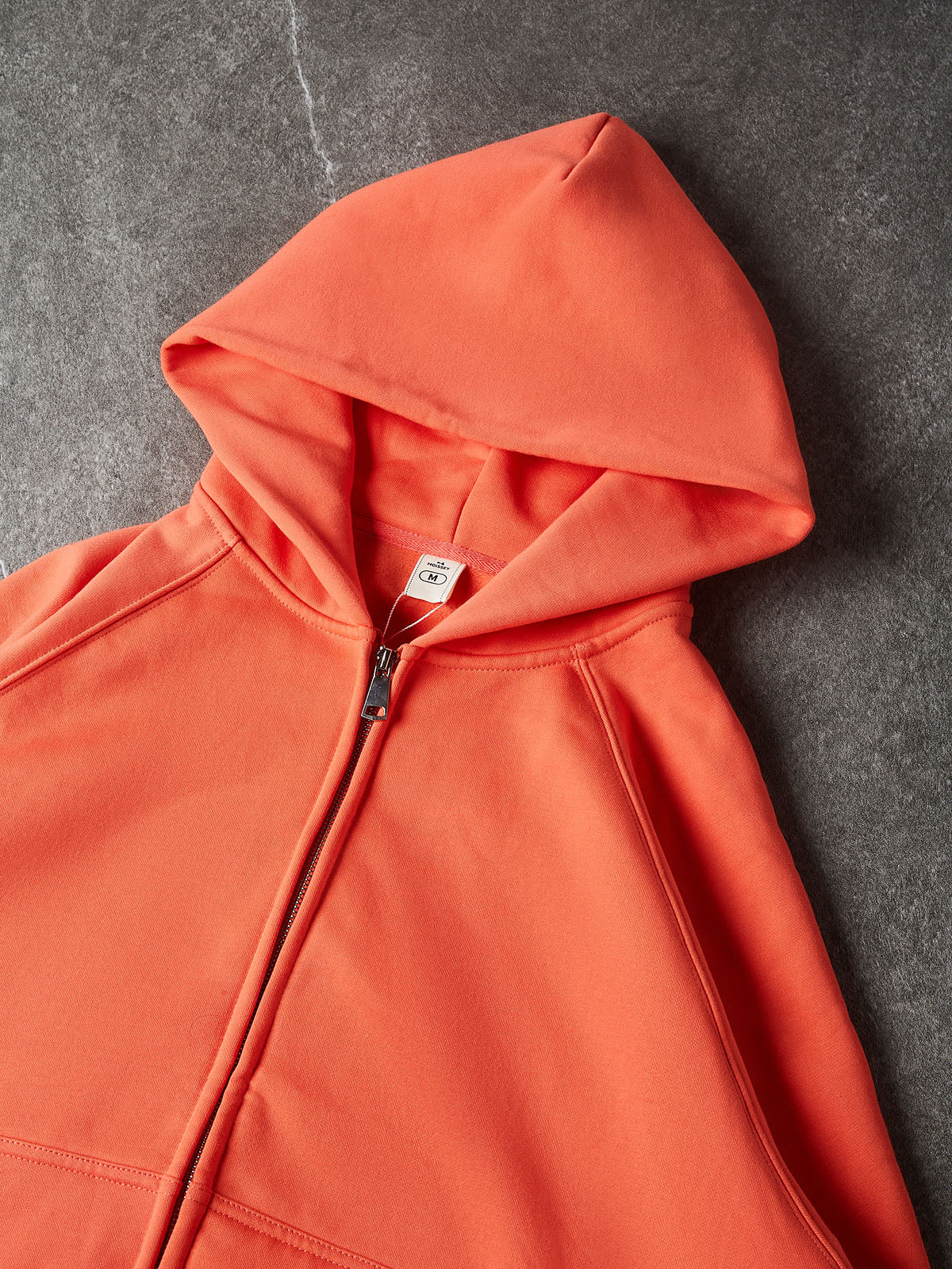 NOISSEY Vintage "The Last Supper" Faux Raw-Edge Patchwork Full-Zip Hoodie - Heritage Orange