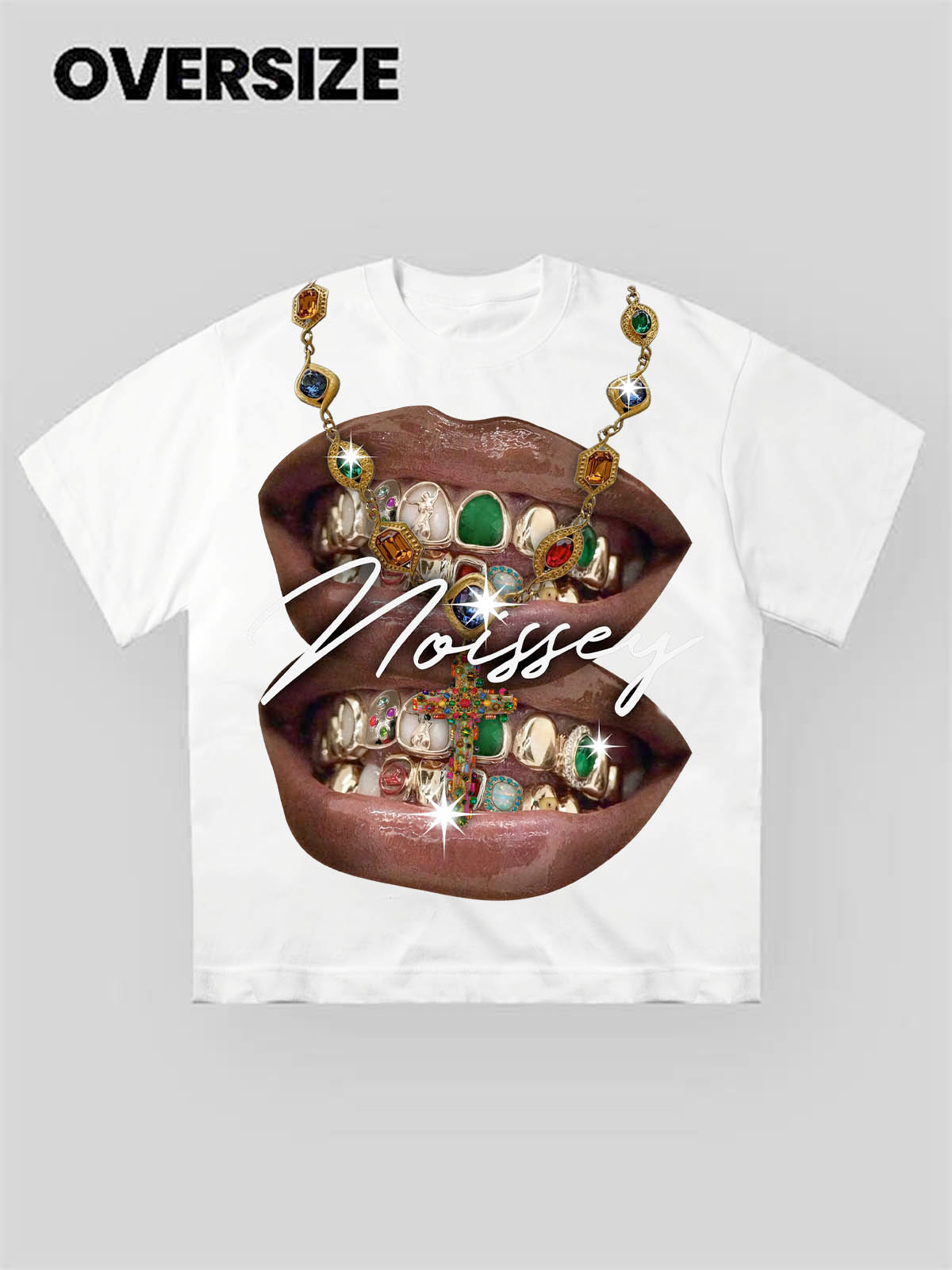 Gold & Jade Grills Cross Lip Exclusive Print T-Shirt