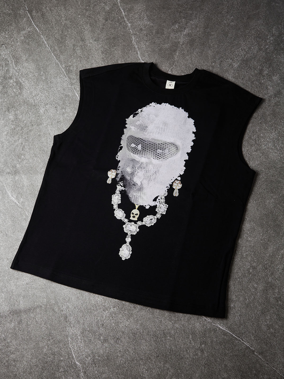Masked Diamond Headgear Print Tank Top