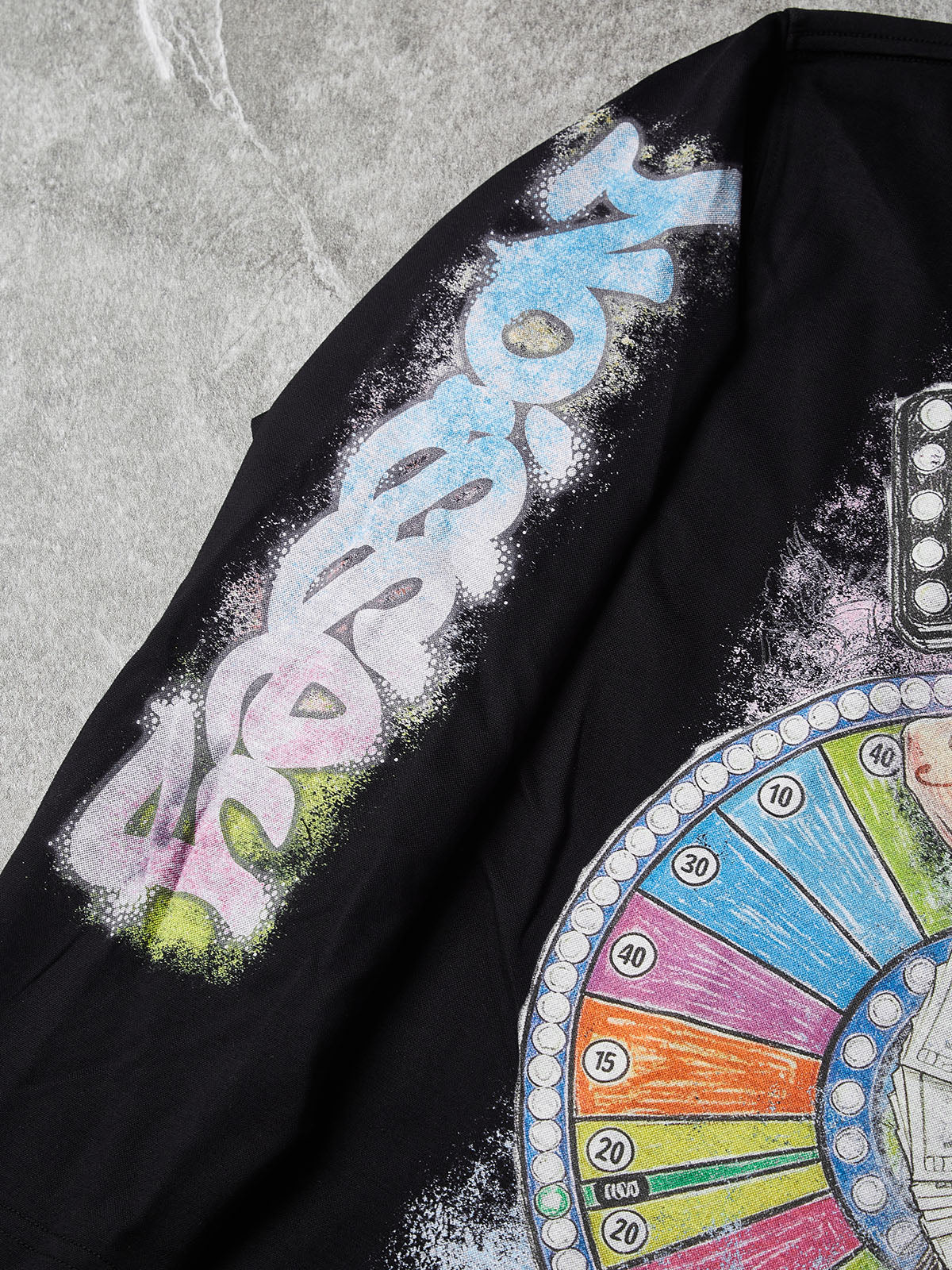 NOISSEY Langarm-Sweatshirt mit Glücksrad und Frauenporträt mit Dollar-Motiv – zwei Farben