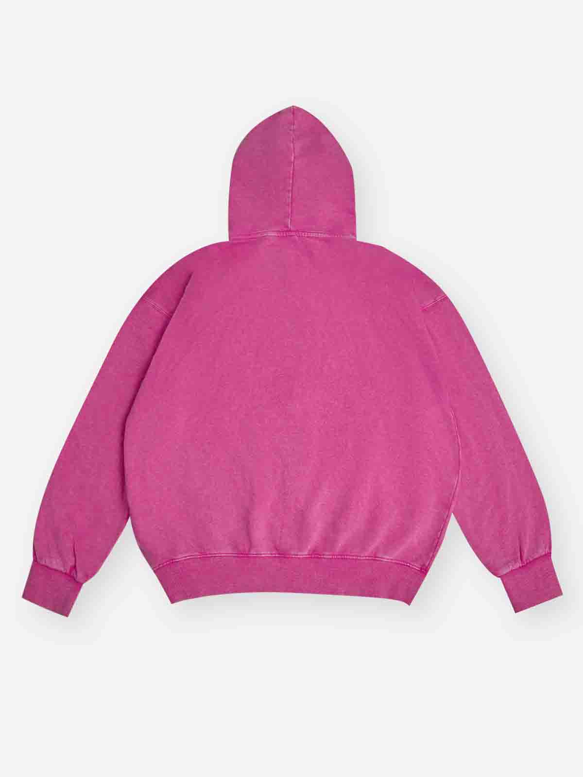 Collage-Style Art Cross Pink Zipper Print Hoodie