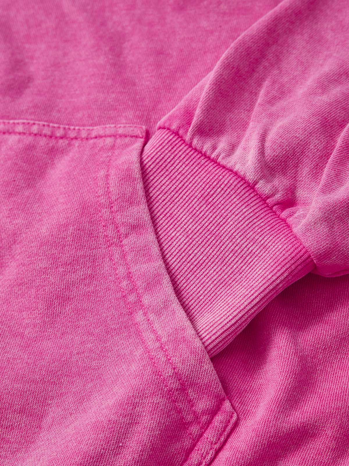 Collage-Style Art Cross Pink Zipper Print Hoodie