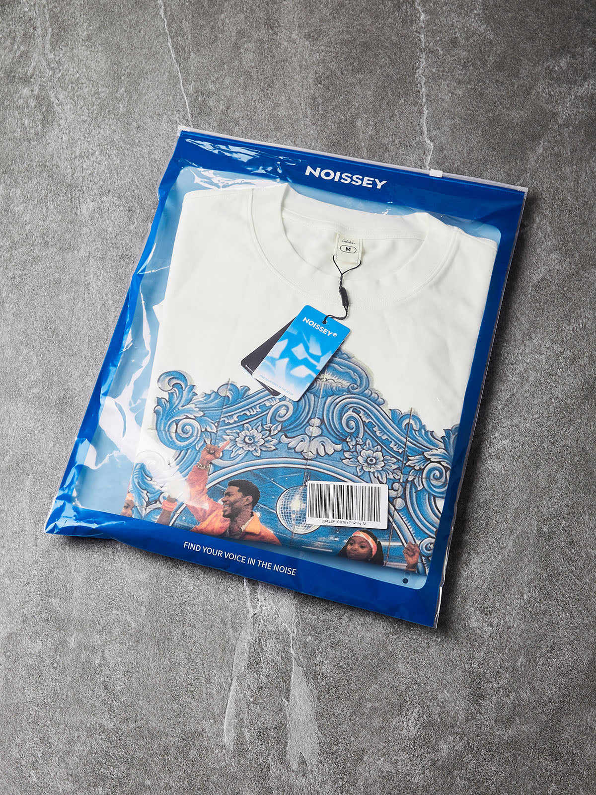 NOISSEY Blue Porcelain Frame & Disco Dancers Long-Sleeve Sweatshirt - Pure White
