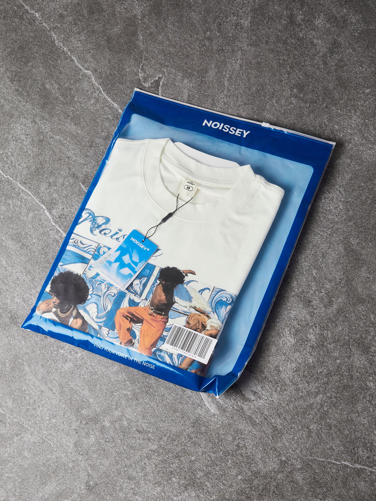 NOISSEY Blue Tile Skater Angels Long-Sleeve Sweatshirt - Pure White