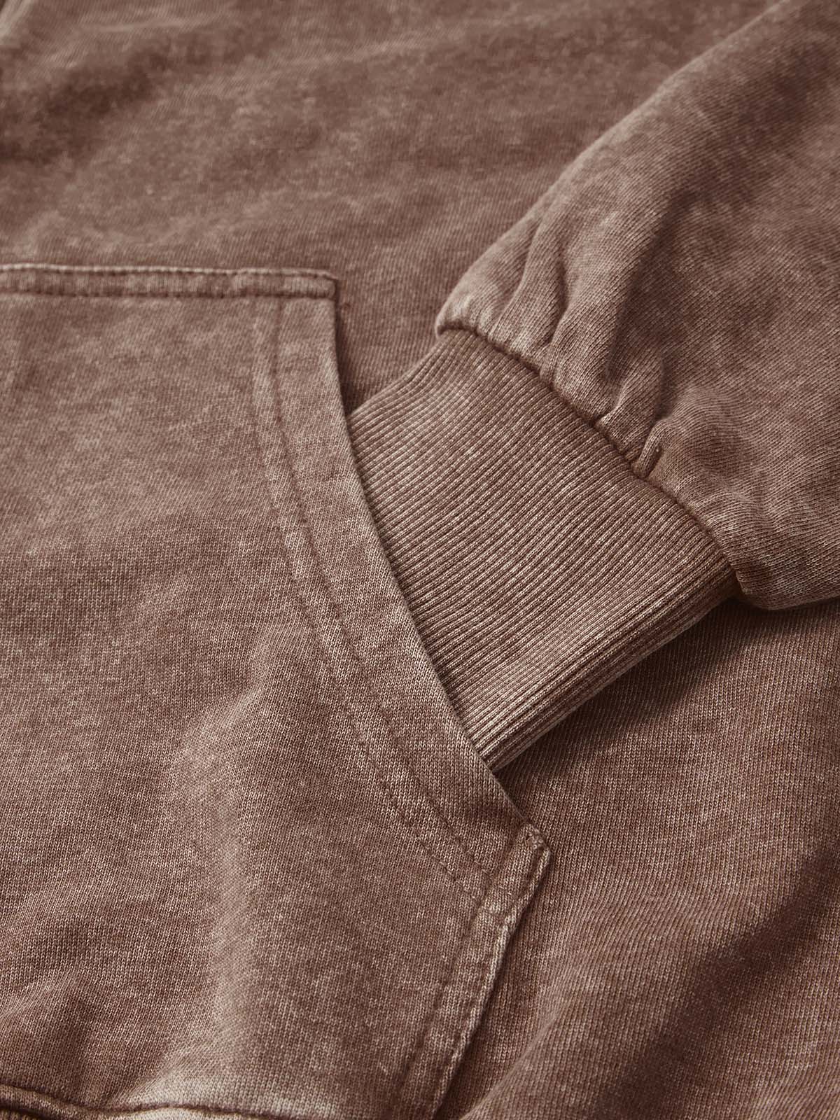 Golden Sequin Art Grills Brown Washed Hoodie