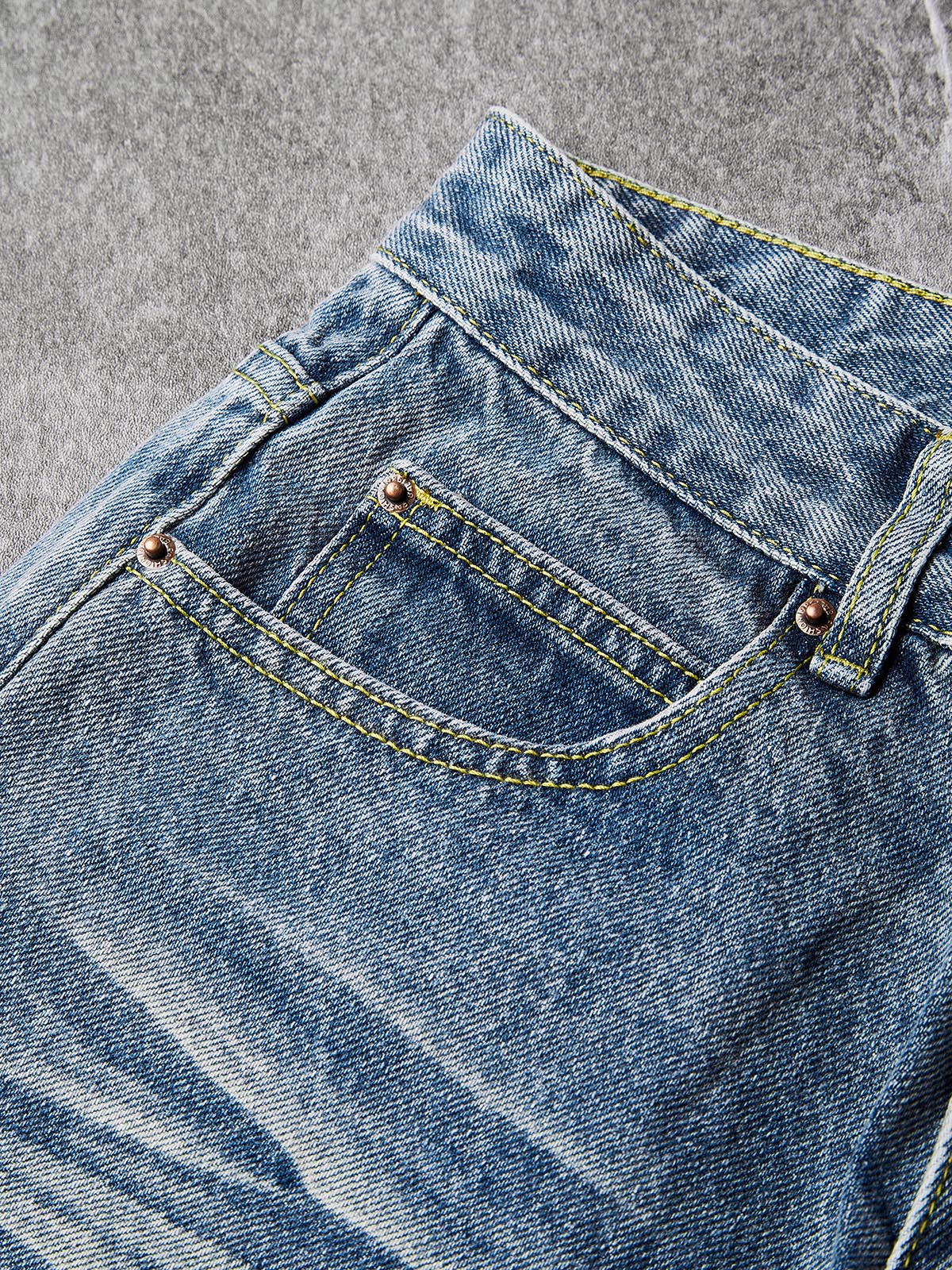 NOISSEY American Vintage Washed Cotton A-Line Jeans (Includes 1 of 4 Chain Options)