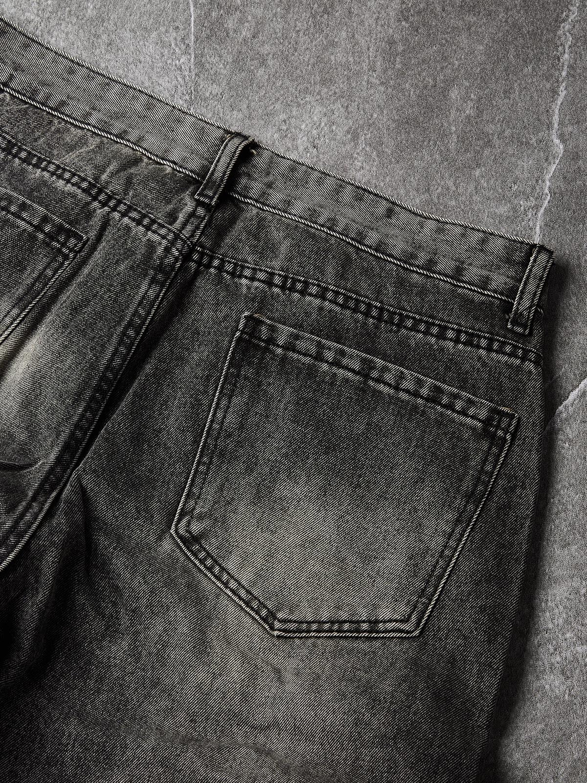 NOISSEY American Vintage Whiskered Curved-Leg Denim Jeans - Mud Blue / Washed Black / Light Blue