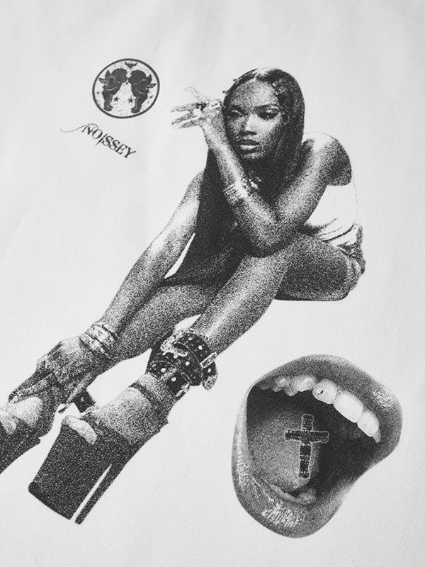 T-shirt bébé imprimé noir et blanc inspiré des années 2000