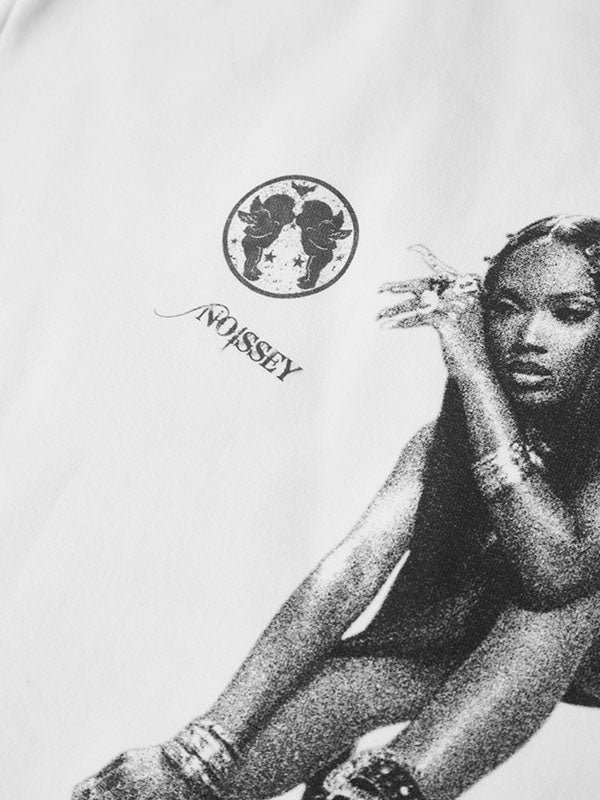 T-shirt bébé imprimé noir et blanc inspiré des années 2000