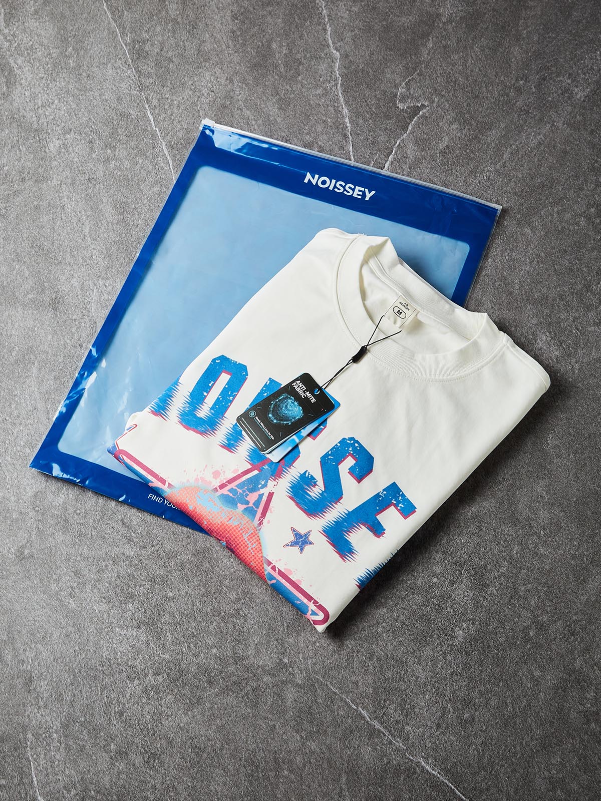 NOISSEY Y2K Vintage Grillz Lips & Star Collage Long-Sleeve Sweatshirt - Pure White