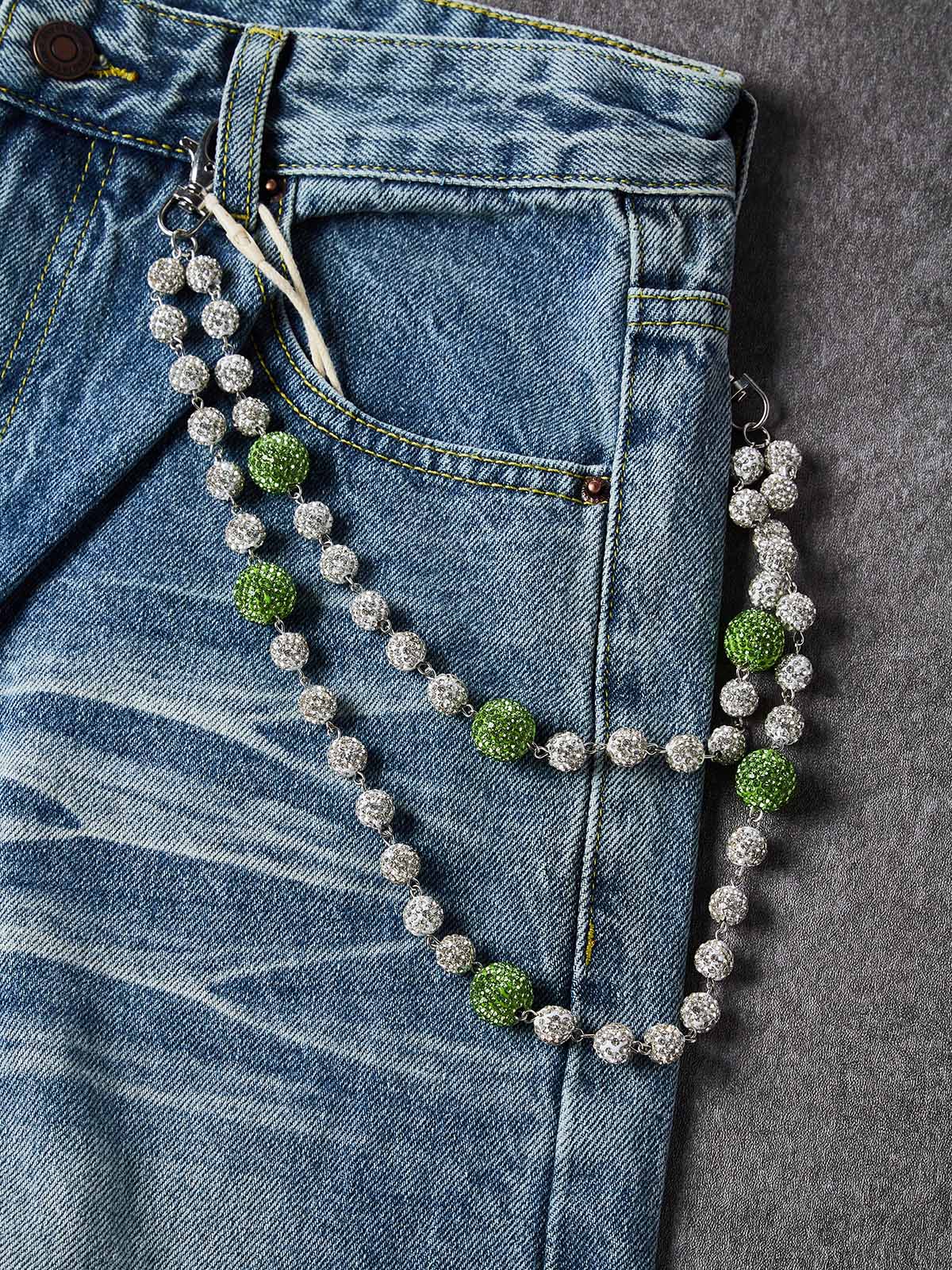 NOISSEY American Vintage Washed Cotton A-Line Jeans (Includes 1 of 4 Chain Options)