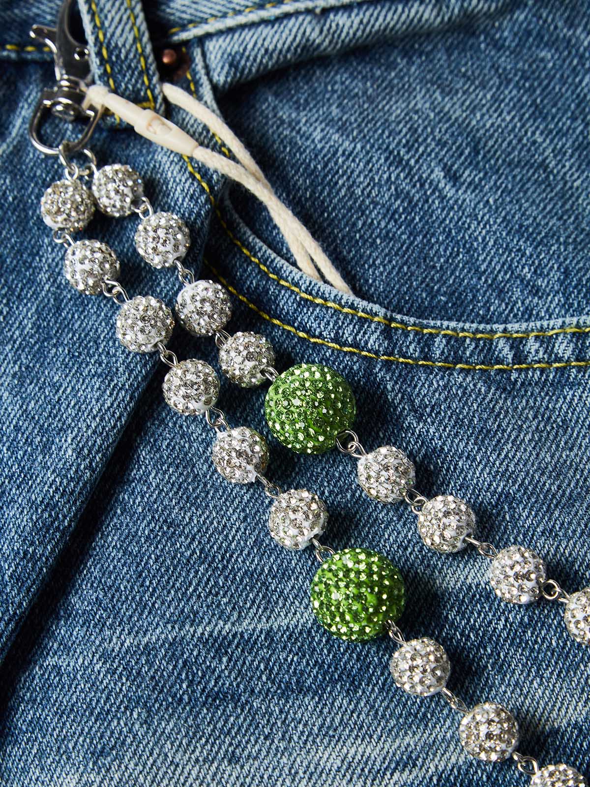 NOISSEY American Vintage Washed Cotton A-Line Jeans (Includes 1 of 4 Chain Options)