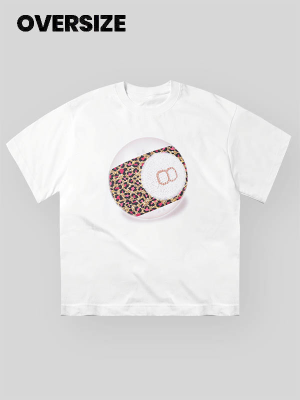 Leopard Print Rhinestone Pool 8 Exclusive Print T-Shirt