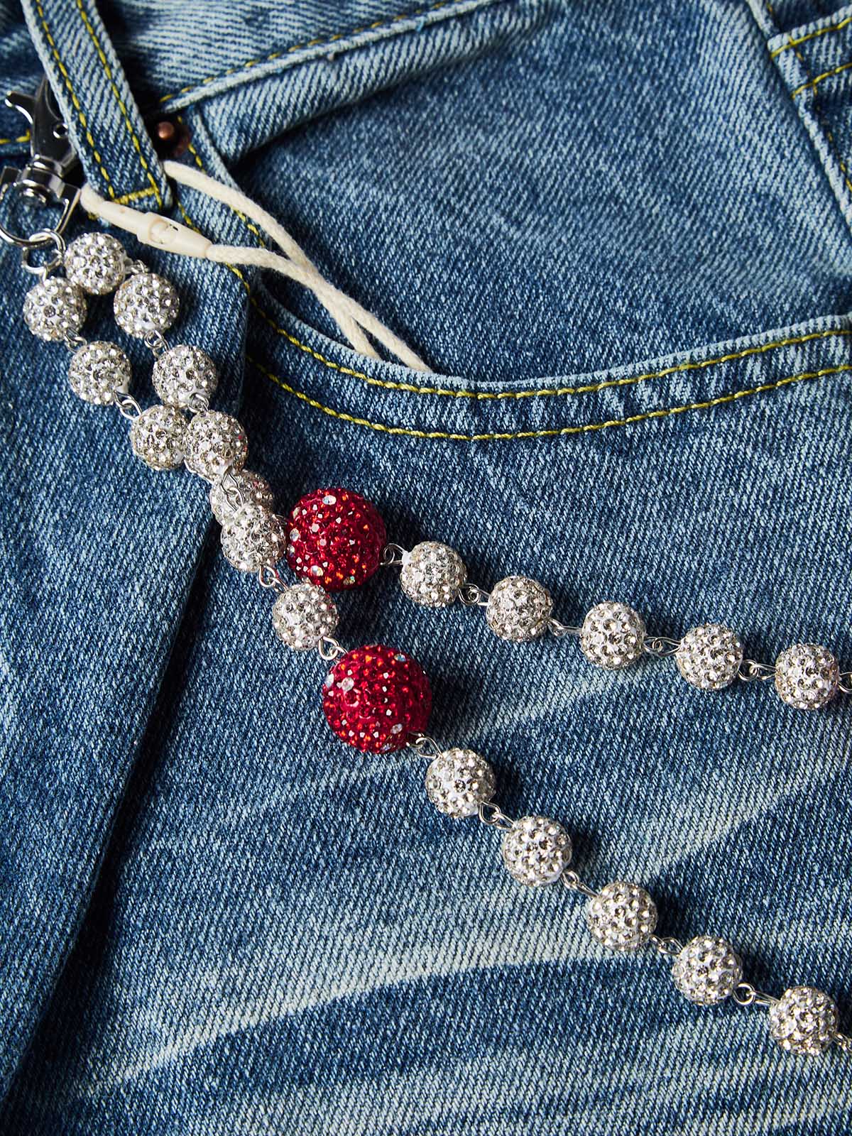 NOISSEY American Vintage Washed Cotton A-Line Jeans (Includes 1 of 4 Chain Options)