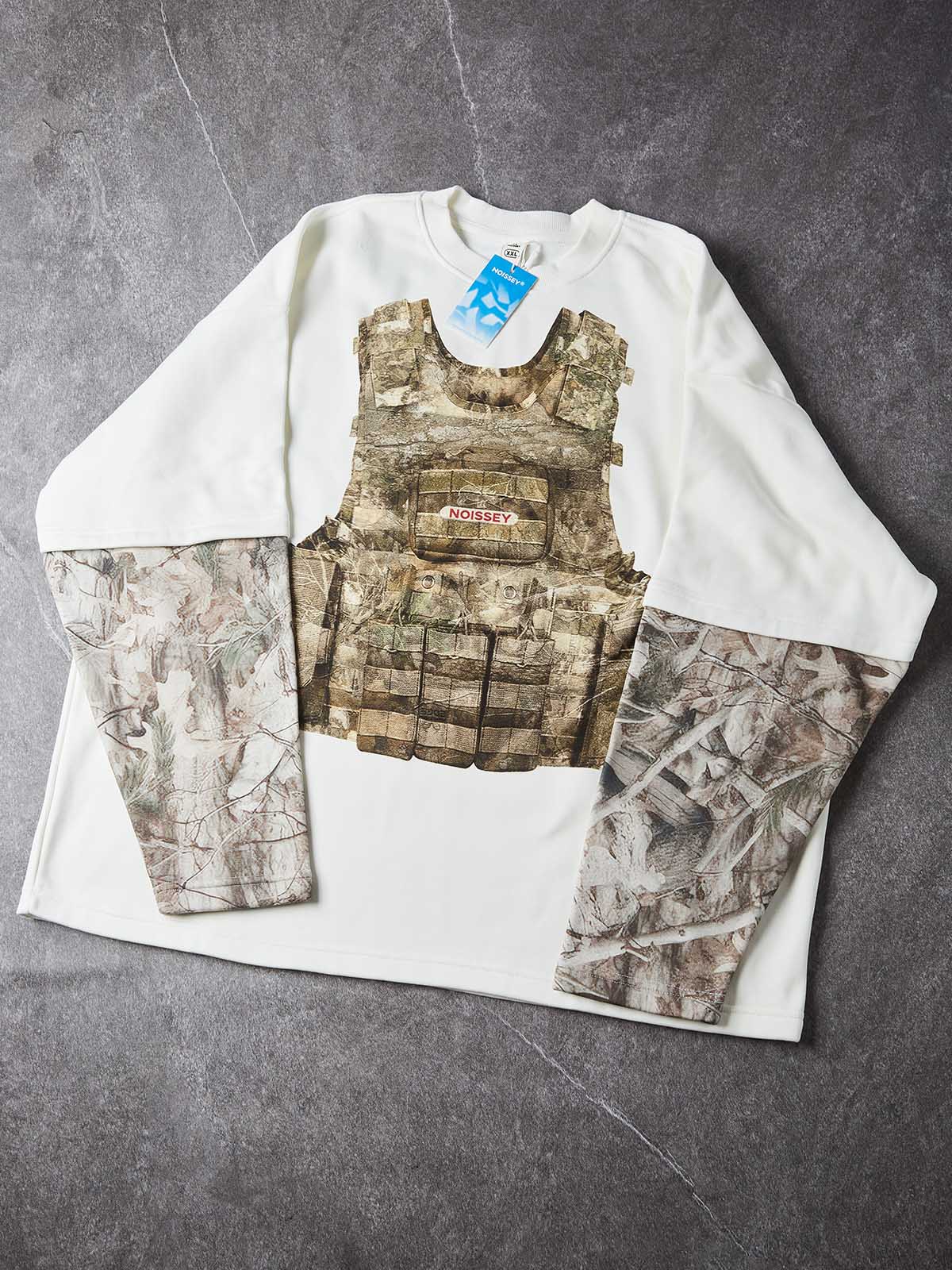 Maglia a maniche lunghe con stampa mimetica Real Tree e gilet antiproiettile