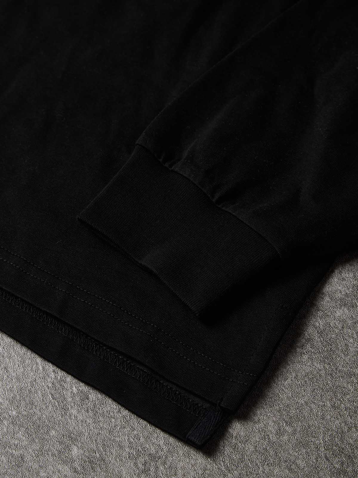 NOISSEY Diamond Spiderweb Graphic Long Sleeve Polo Sweatshirt - Pure Black