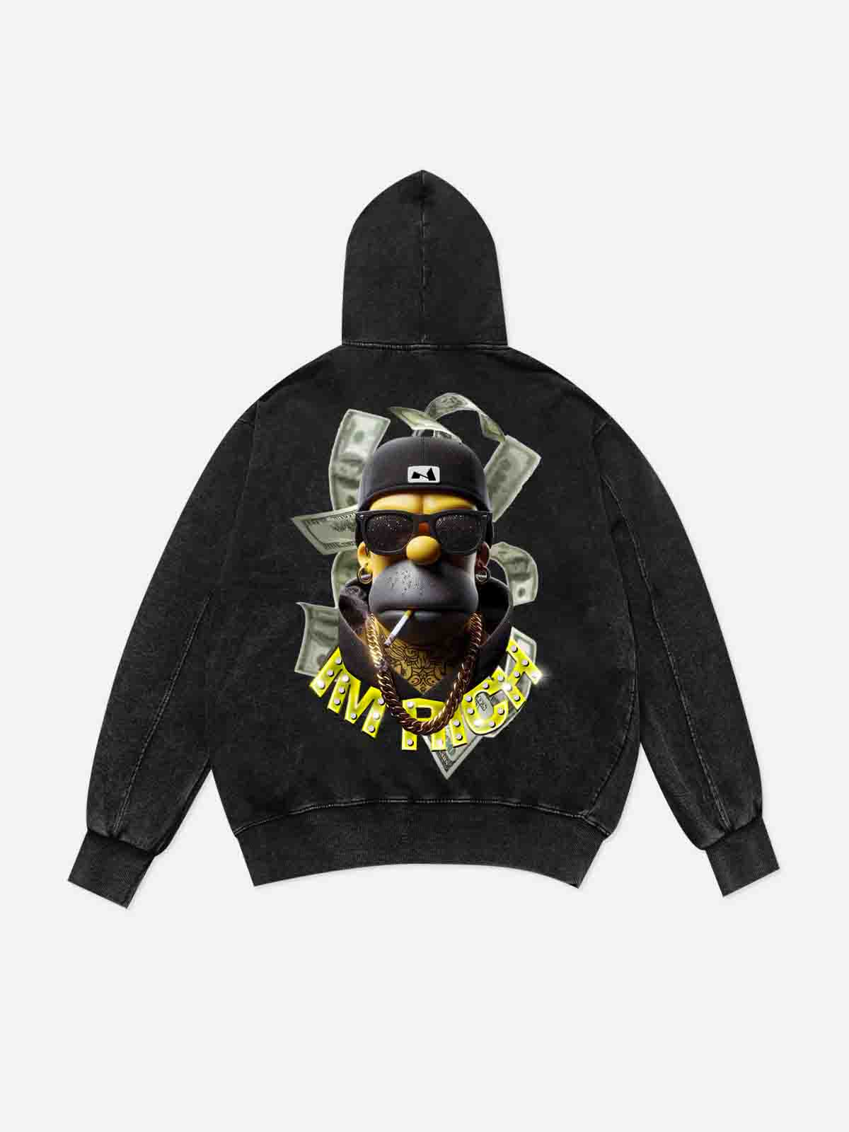 Hip-Hop Money Boss Simpson Art Print 350g Hoodie