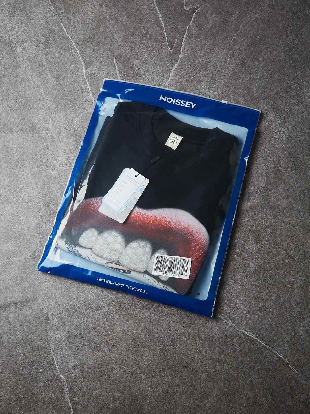 Boxy-Oversize-T-Shirt mit Lippen, die Geldscheine beißen, und Diamant-Grillz