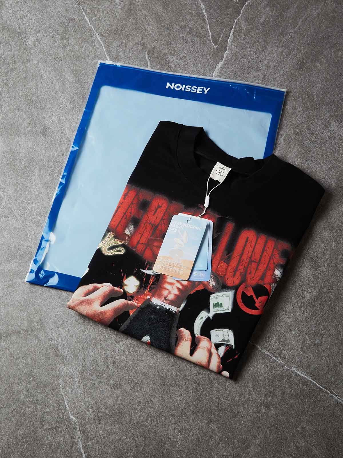 NOISSEY Where Is Love? Dark Graphic T-Shirt - Jet Black