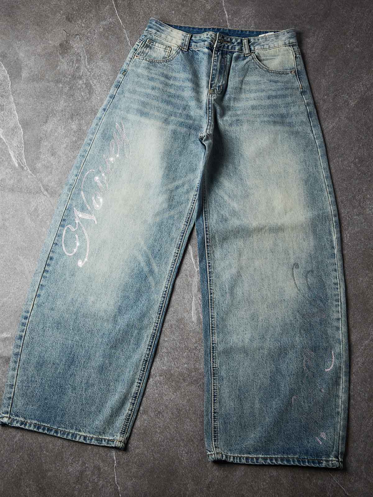 NOISSEY American Vintage Whiskered Curved-Leg Denim Jeans
