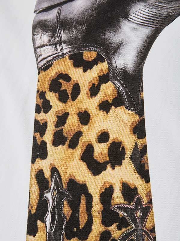 leopard print cowboy boot T-shirt