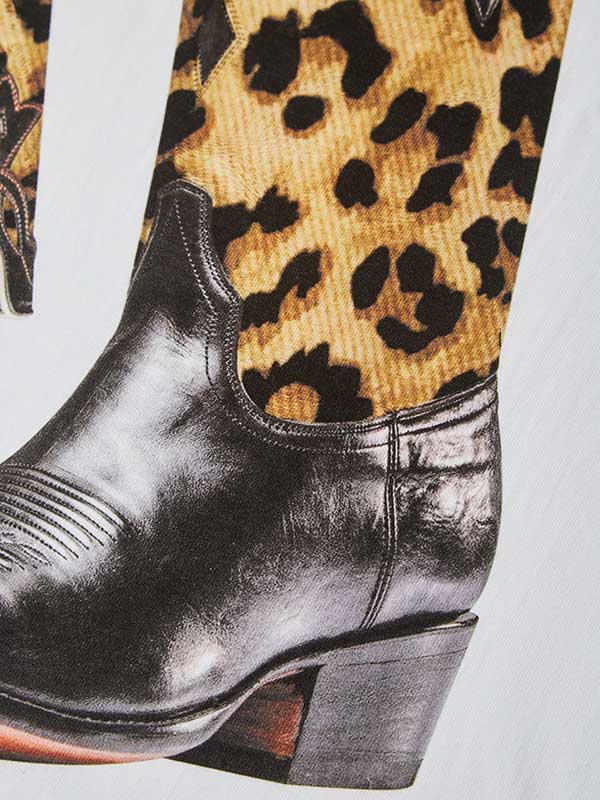 leopard print cowboy boot T-shirt