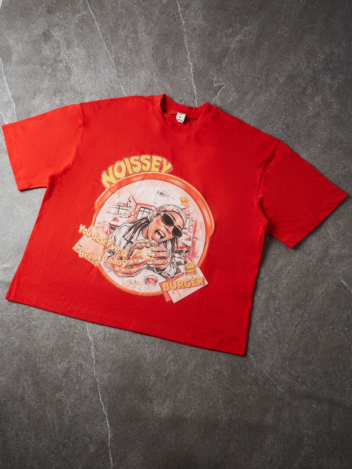 NOISSEY Fisheye Diner Burger Graphic T-Shirt - Red