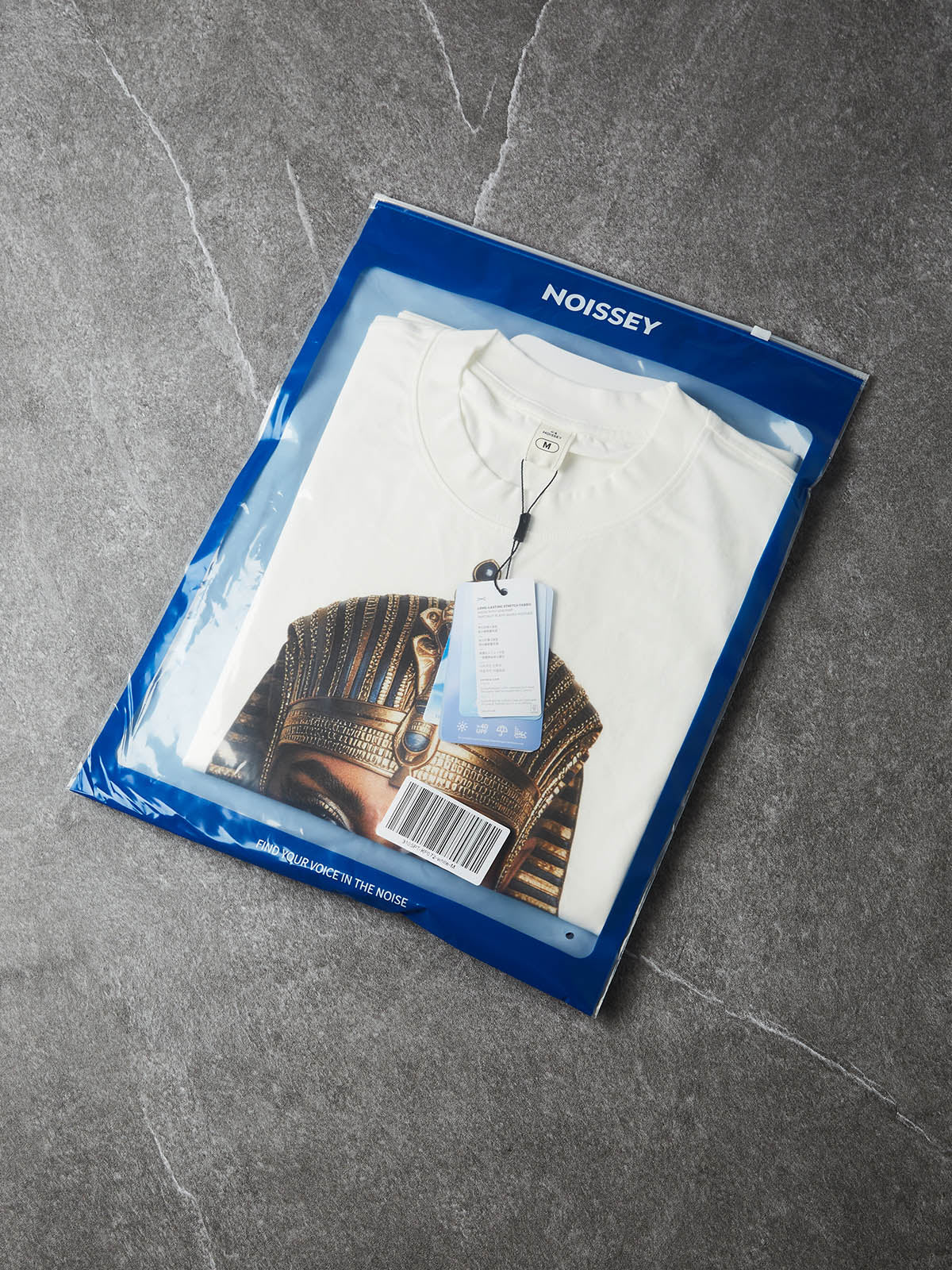NOISSEY Ancient Egyptian Pharaoh & Cleopatra Graphic Tee - White Heavyweight Boxy Fit Streetwear Shirt