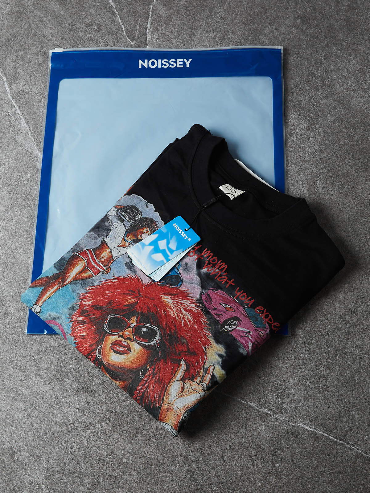 NOISSEY Y2K Retro Graffiti Female Portrait Long-Sleeve Sweatshirt - Pure White / Classic Black